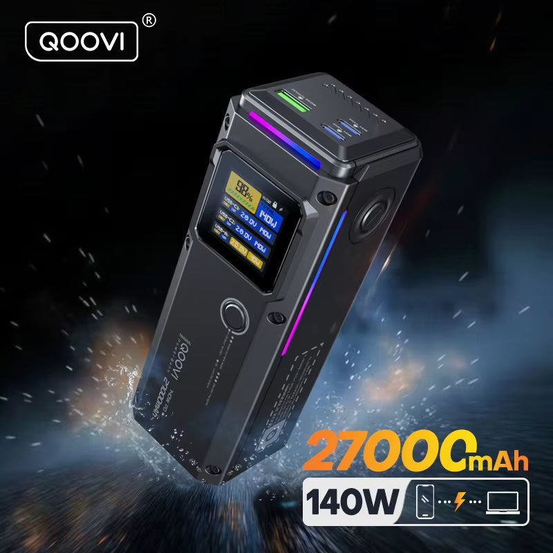 27000Mah Power Bank PD 140W Fast Charging Portable Battery Capacity Powerbank for Iphone Macbook Laptop Samsung Xiaomi